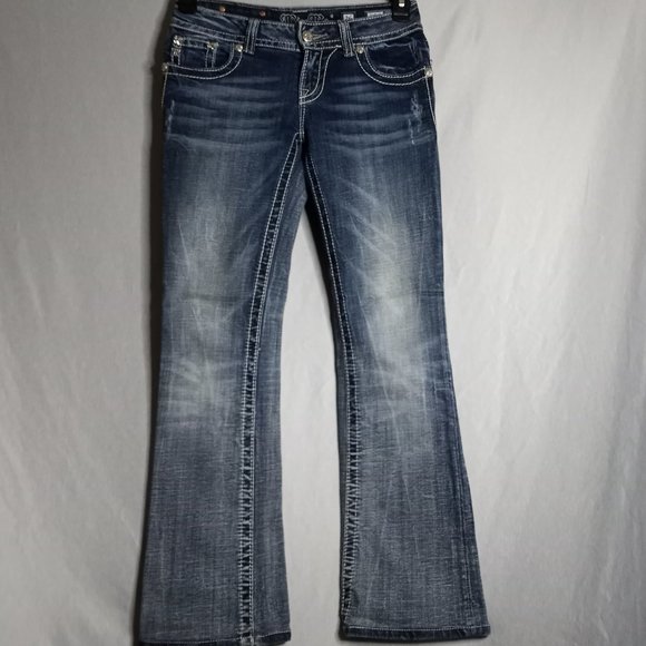 Miss Me Women's Bootcut Embellished Pockets Medium Wash Denim Jeans Size 26 - Picture 3 of 13